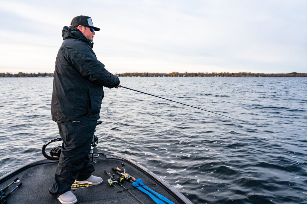 Ryan Miller fishing for winter bass