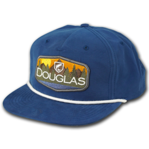 Douglas Outdoors 5 Panel Hat - Blue with Gold Piping