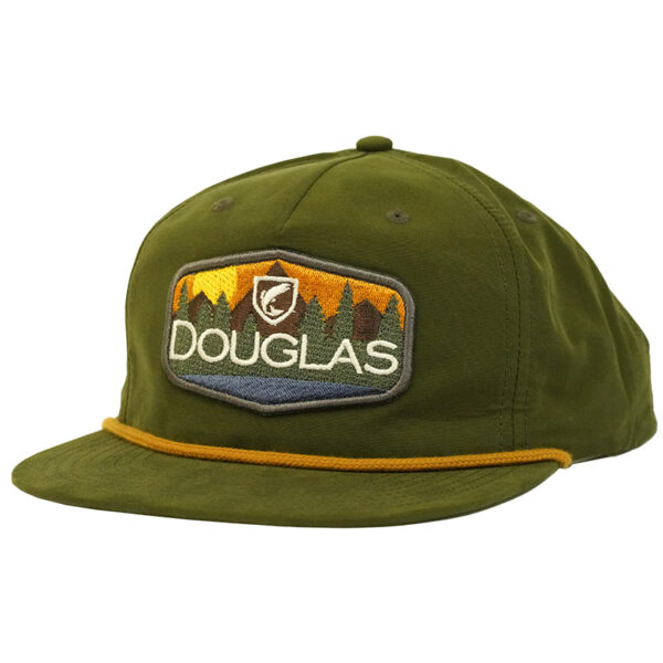 Douglas Outdoors 5 Panel Hat - Olive with Gold Piping