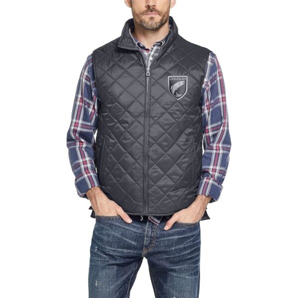 Diamond Quilted Puffer Vest - Black