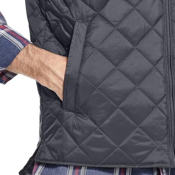 Diamond Quilted Puffer Vest - Black