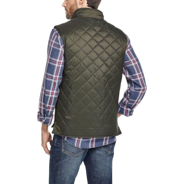 Diamond Quilted Puffer Vest - Olive