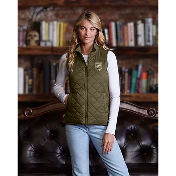 Women's Diamond Quilted Puffer Vest - Olive