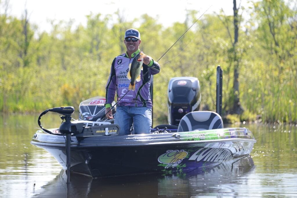 Jimmy Reese catching a bass