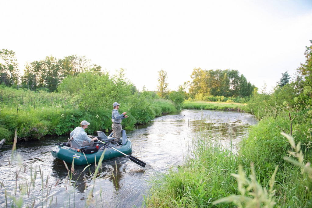 anglers fishing out of a raft