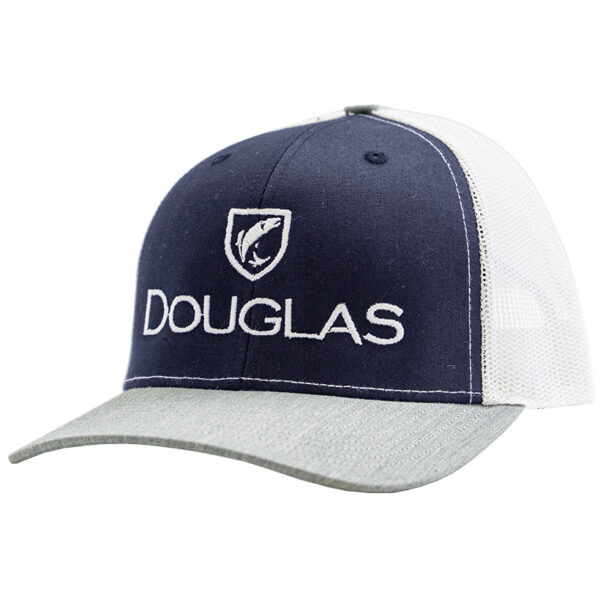 Douglas Outdoors High Crown Hat - Navy, White, Heather Gray